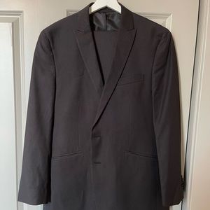 Kenneth Cole Reaction Pinstripe Black Suit 42R
